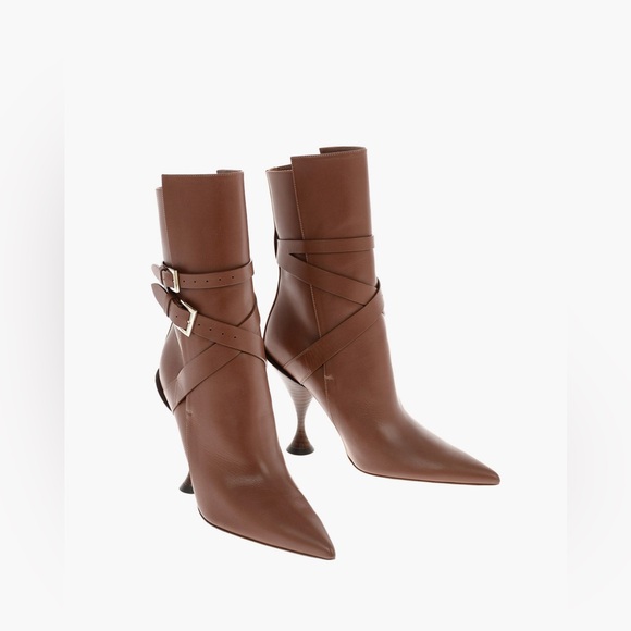 Burberry Boots Heeled Women Leather Tan Hadfield Size 39.5 /US 9.5 $1090 - Picture 15 of 15
